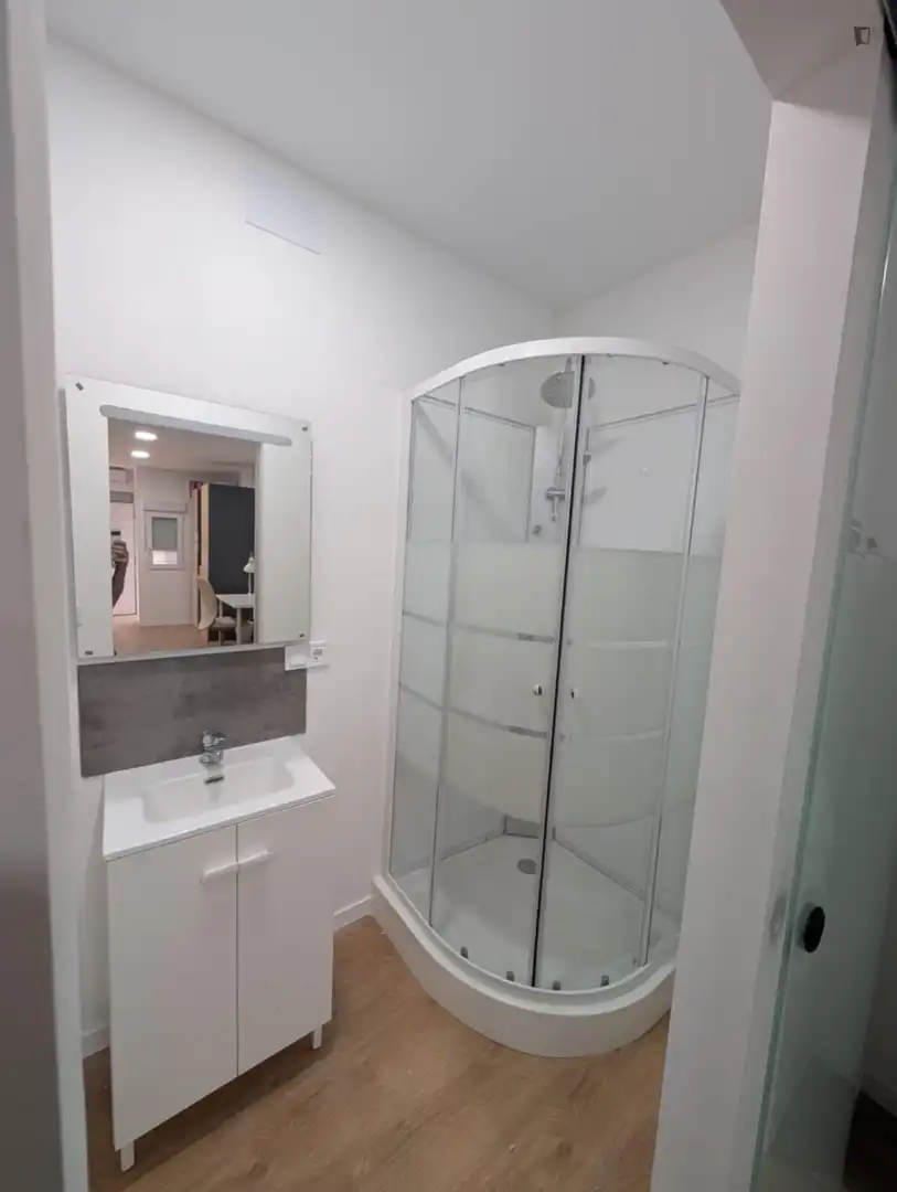 Badezimmer von Wohnung zur Miete in Burjassot mit Klimaanlage, Möbliert und Mikrowelle