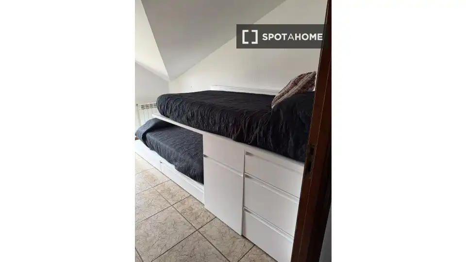 Dormitori de Apartament per a compartir en Santander amb Aire condicionat, Terrassa i Moblat