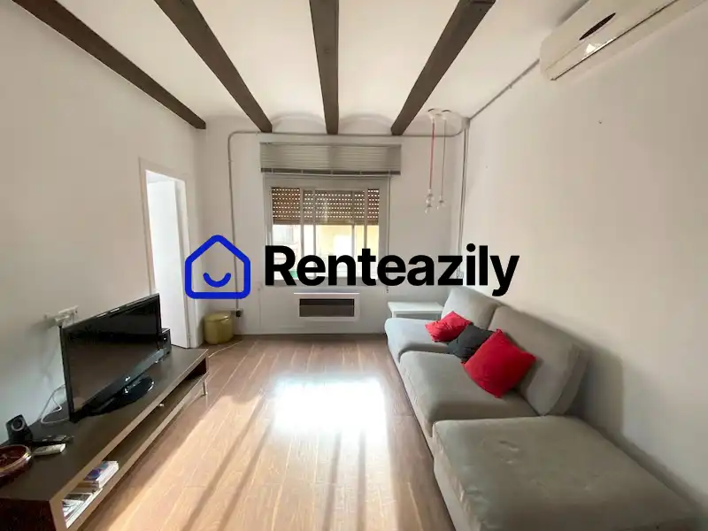 Sala de estar de Piso de alquiler en Barcelona con Aire acondicionado, Calefacción y Parquet