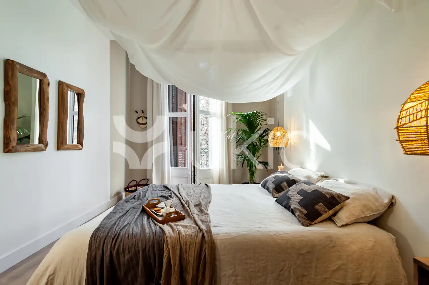 Schlafzimmer von Wohnungen zur Miete in Barcelona mit Klimaanlage, Möbliert und Ofen