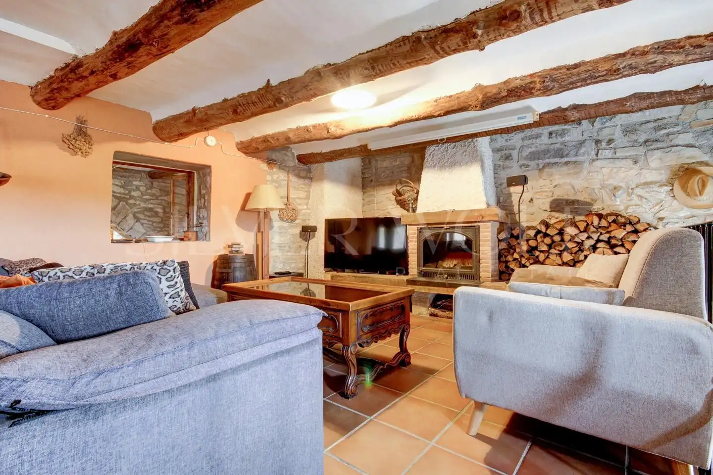 Sala de estar de Casa adosada en venta en Les Piles con Aire acondicionado y Alarma