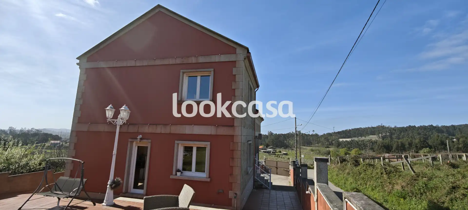 Vista exterior de Casa o chalet en venta en Meis con Calefacción, Jardín privado y Parquet