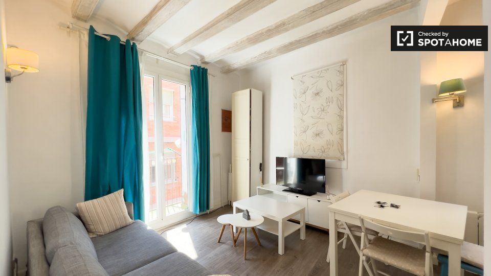 Living room of Flat for rent in  Barcelona Capital  with Air Conditioner, Heating and Furnished