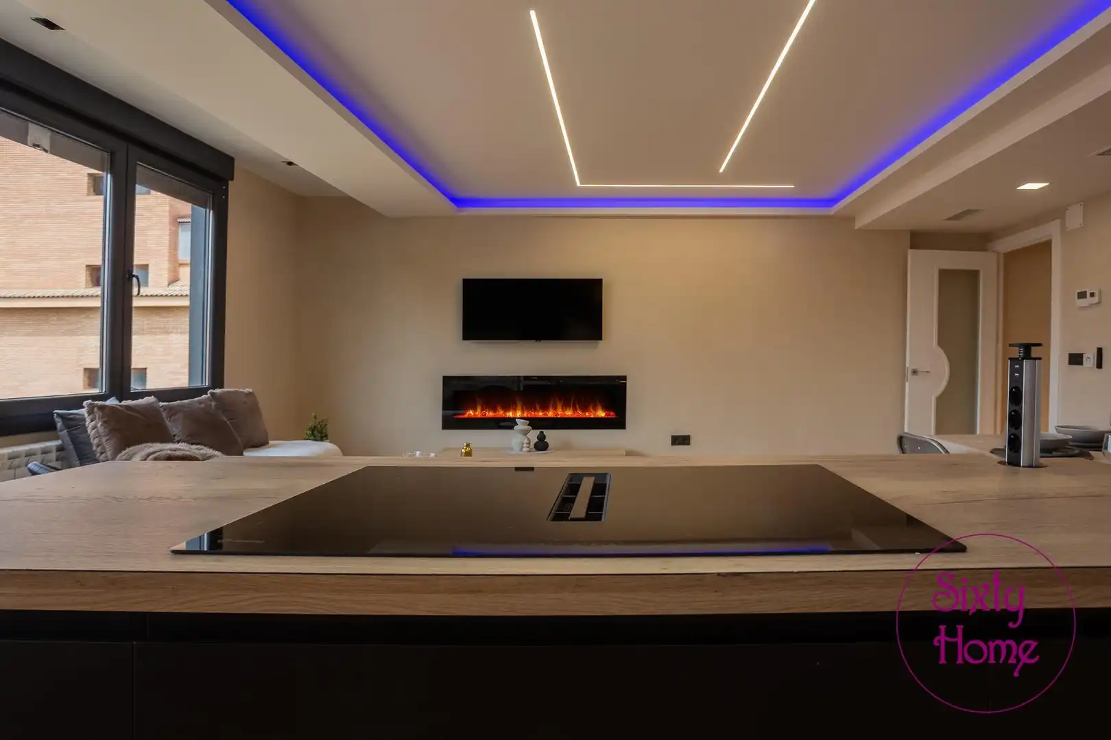 Sala de estar de Piso en venta en Huesca con Aire acondicionado, Calefacción y Parquet