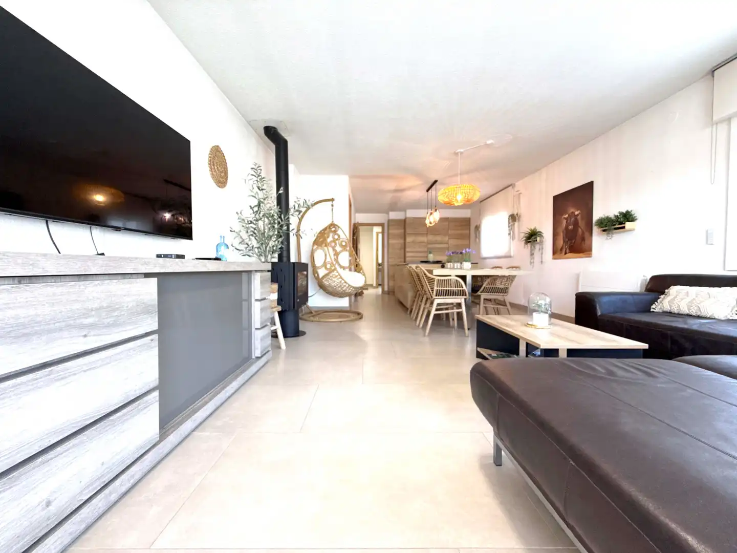 Wohnzimmer von Einfamilien-Reihenhaus zum Verkauf in Cambrils mit Klimaanlage, Heizung und Terrasse