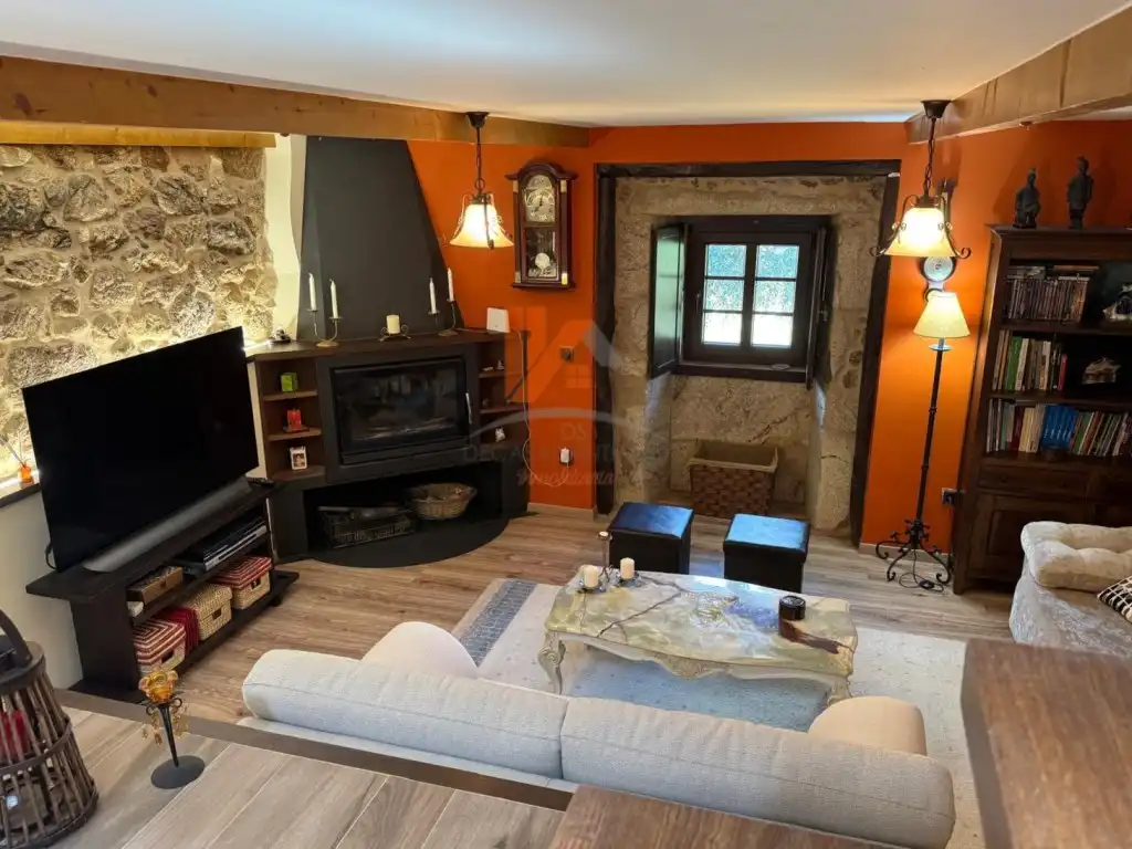 Sala de estar de Casa o chalet en venta en A Estrada  con Jardín privado, Horno y Balcón