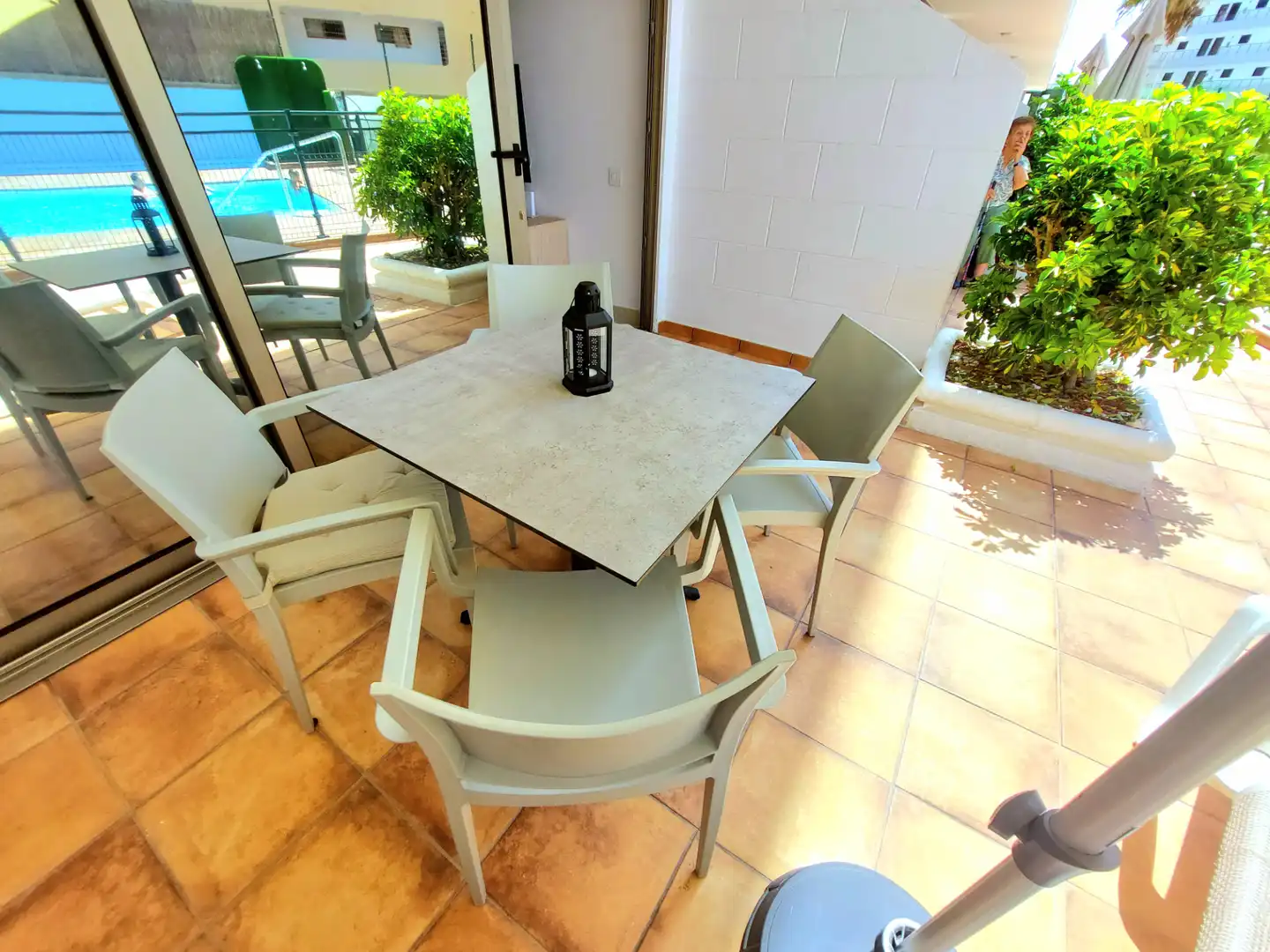 Terraza de Apartamento de alquiler en San Bartolomé de Tirajana con Aire acondicionado, Amueblado y Lavadora