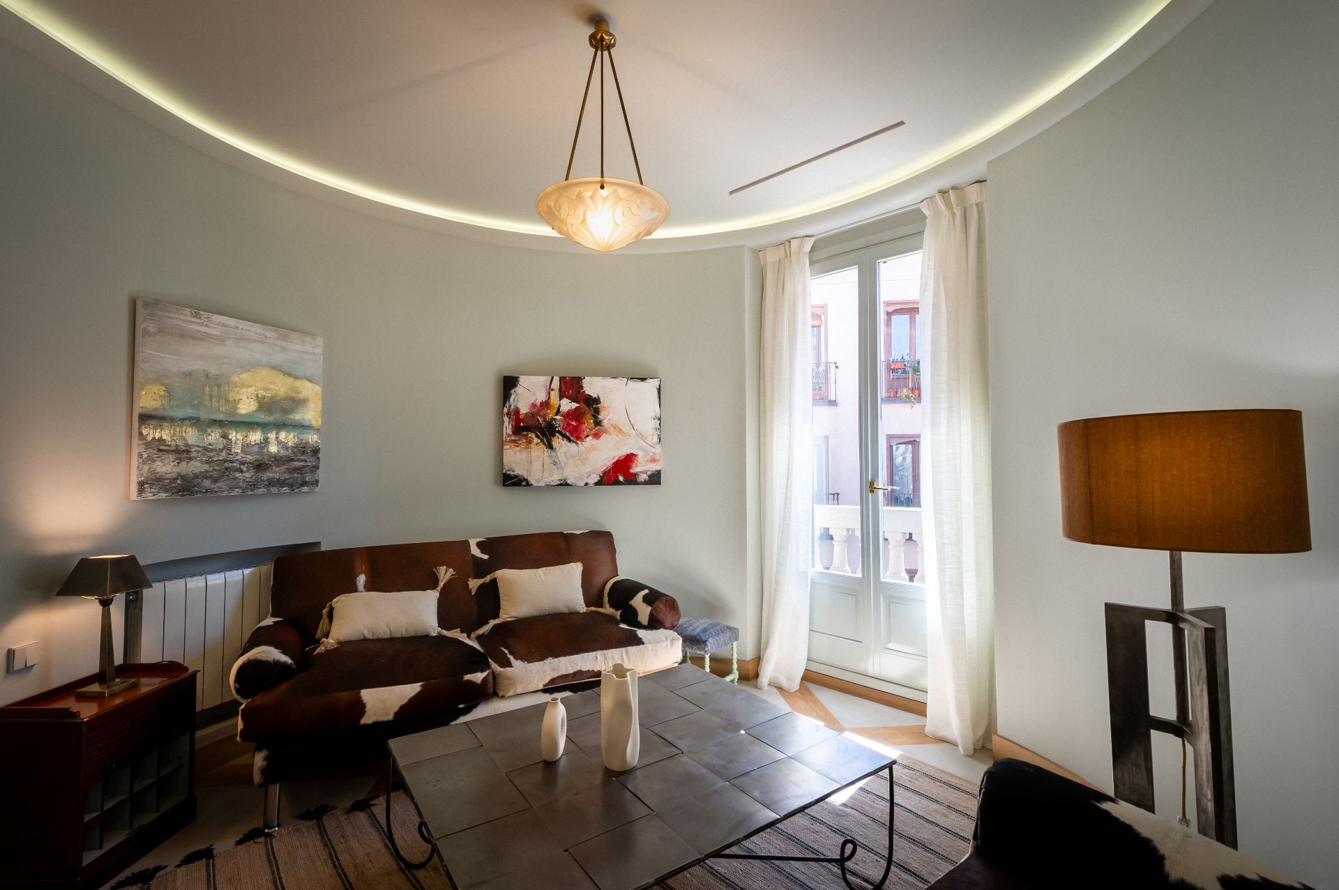 Sala d'estar de Pis de lloguer en  Madrid Capital amb Aire condicionat, Calefacció i Parquet