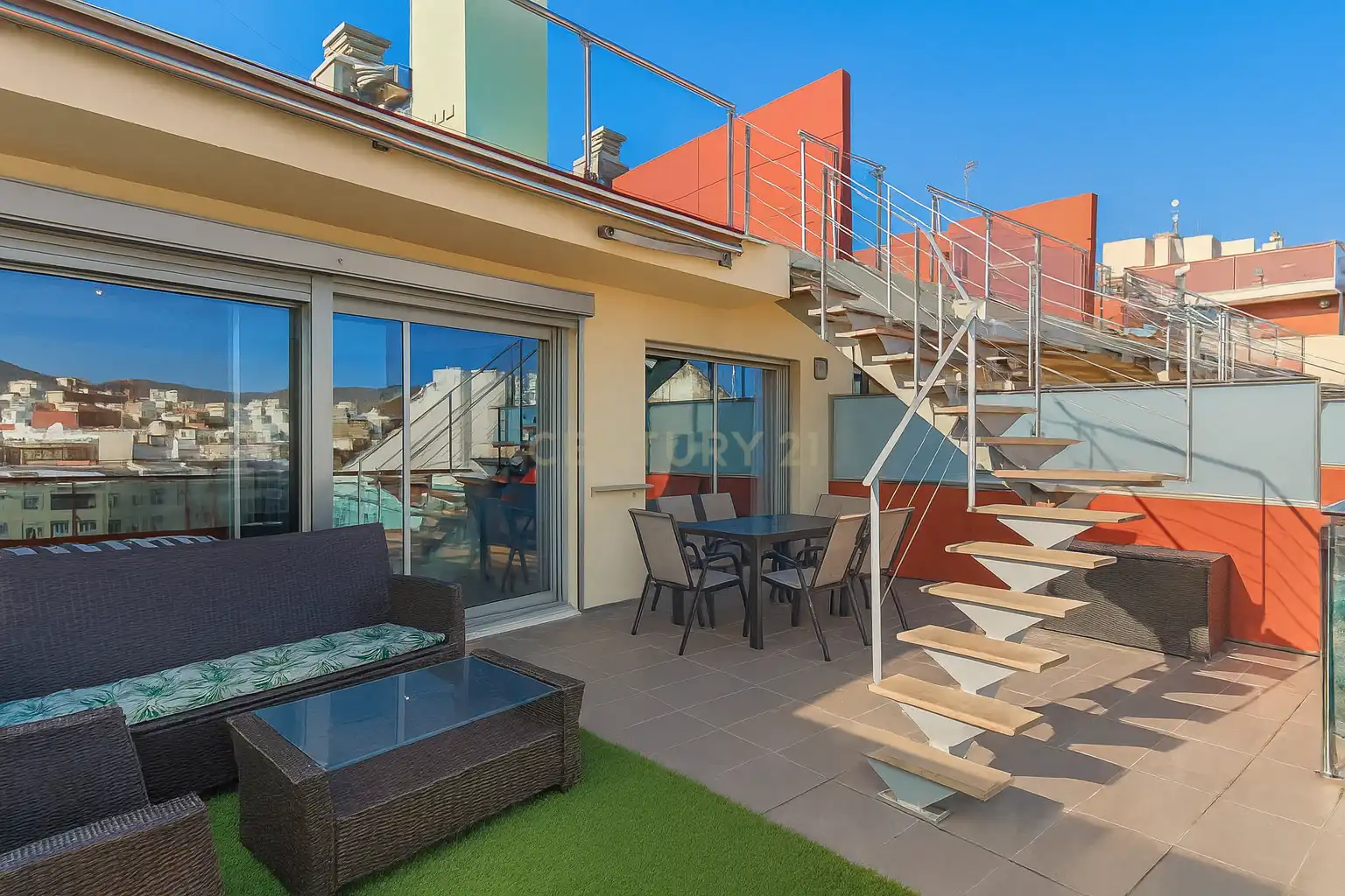 Terrasse von Wohnungen zur Miete in Calpe / Calp mit Klimaanlage, Ofen und Waschmaschine