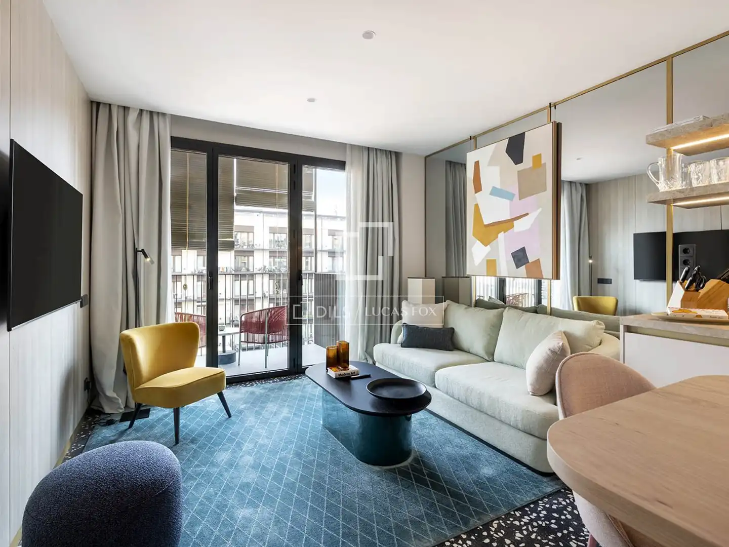 Sala de estar de Piso de alquiler en Barcelona con Aire acondicionado, Calefacción y Parquet
