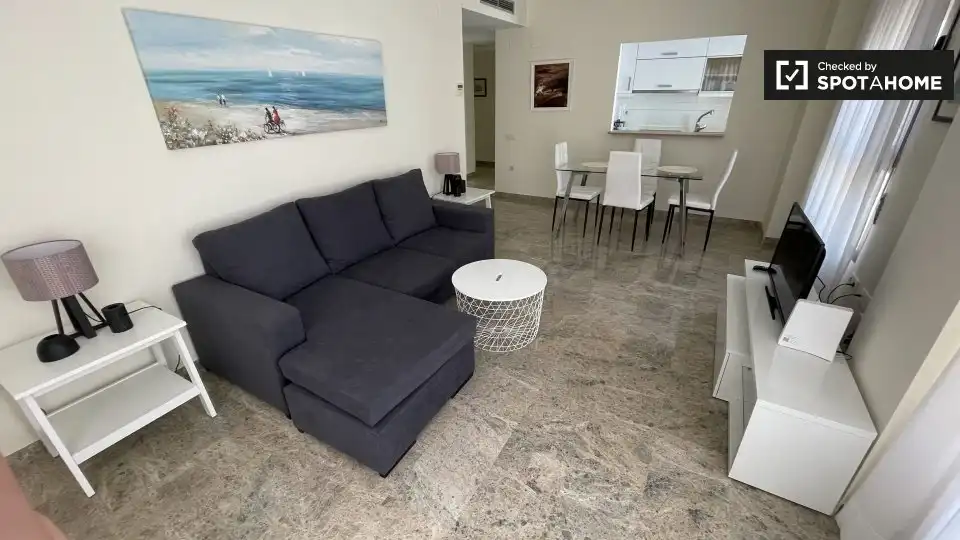 Living room of Flat for rent in Valencia  with Air Conditioner, Heating and Furnished