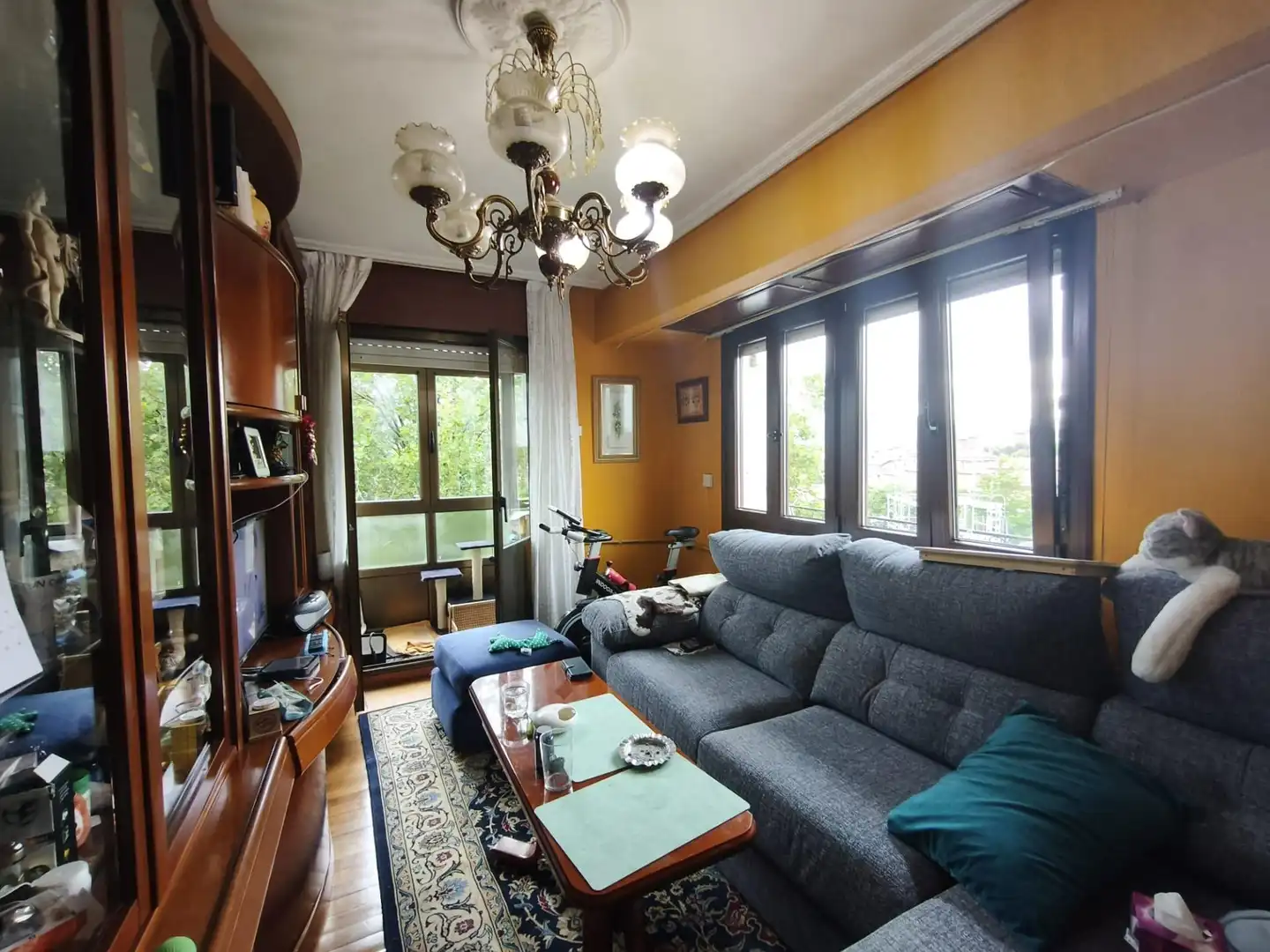 Sala de estar de Piso en venta en Sestao  con Calefacción, Trastero y Balcón