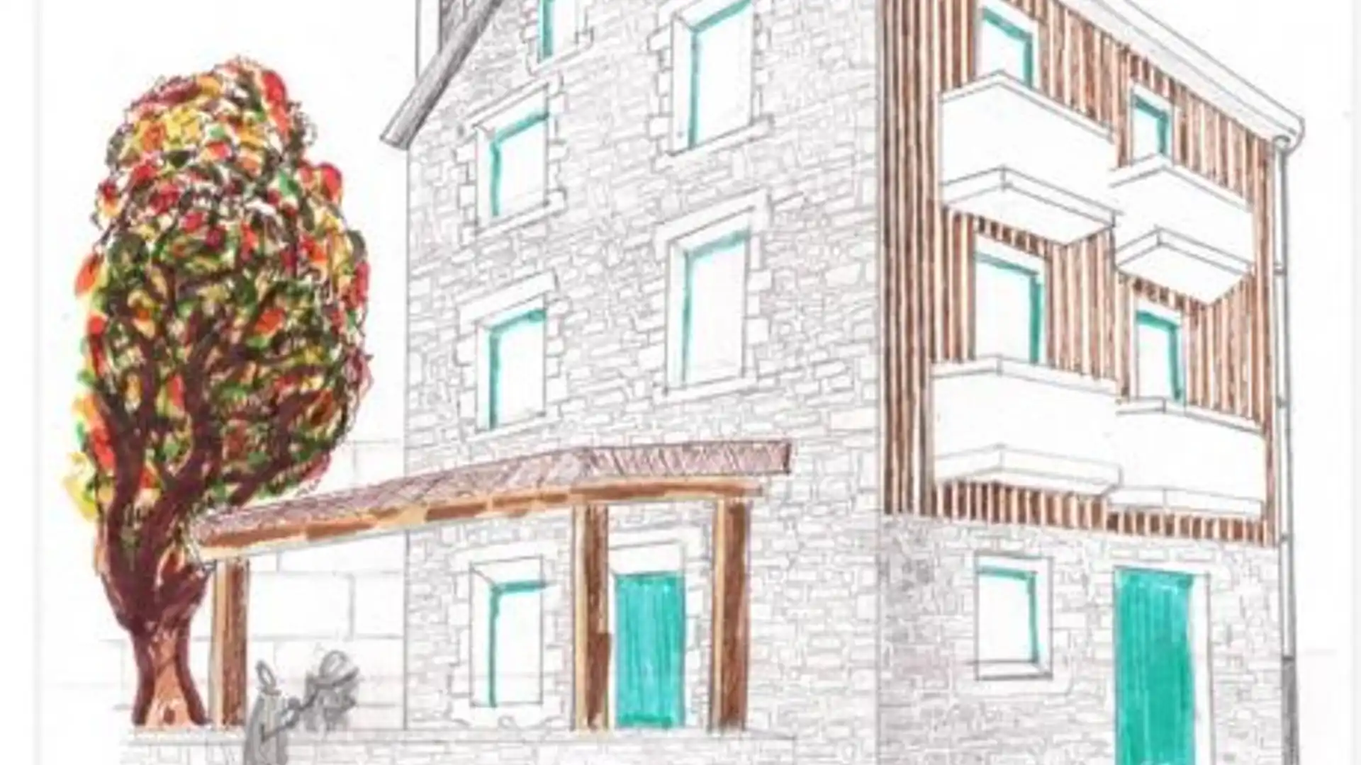 Exterior view of Single-family semi-detached for sale in Pontedeume  with Private garden