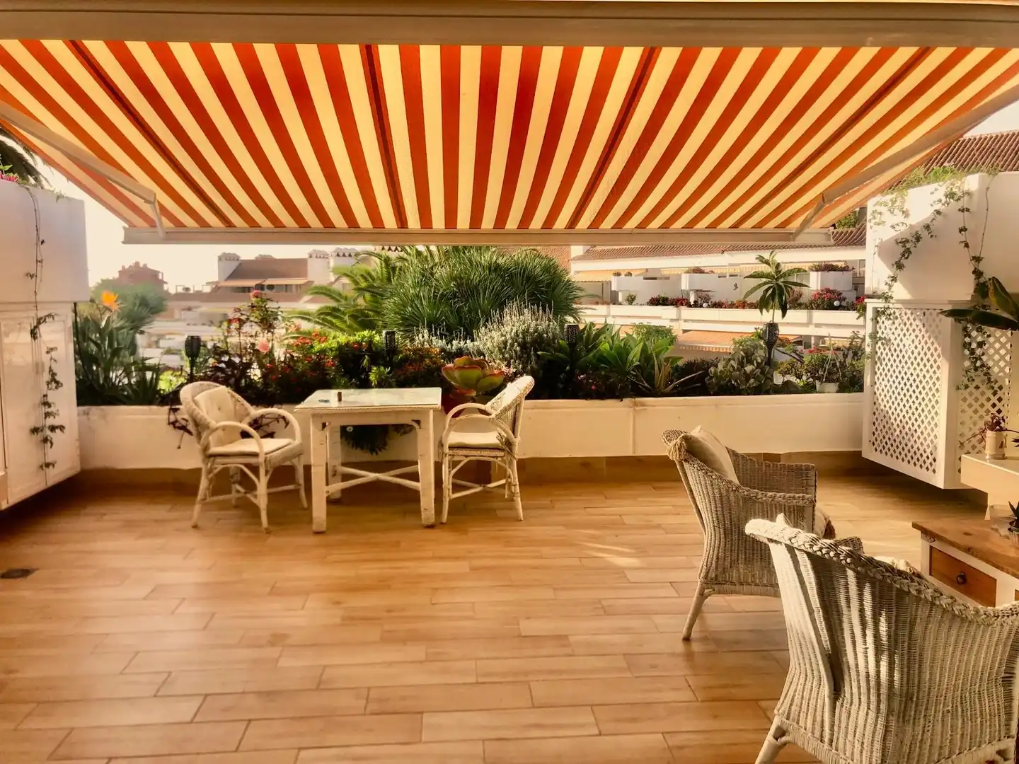 Terrasse von Dachboden zur Miete in Puerto de la Cruz mit Klimaanlage, Privatgarten und Terrasse