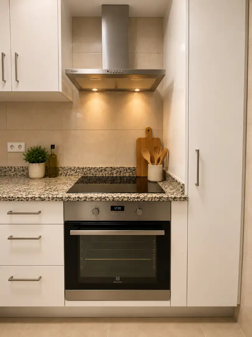 Küche von Wohnung zum Verkauf in Vic mit Heizung und Ofen