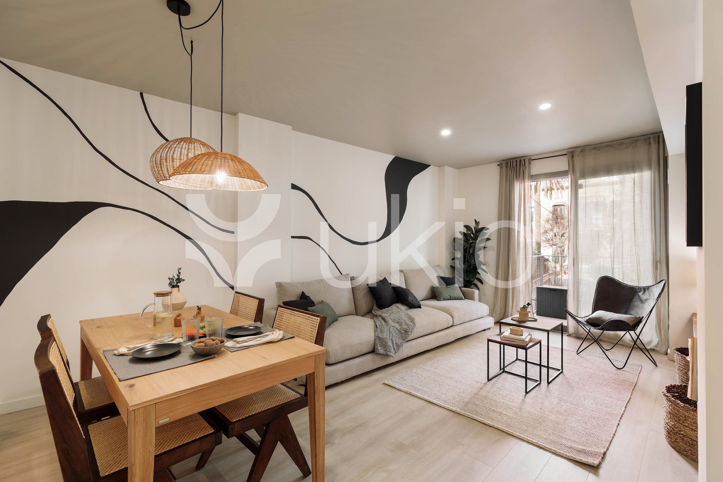 Living room of Apartment for rent in  Barcelona Capital  with Air Conditioner, Heating and Furnished