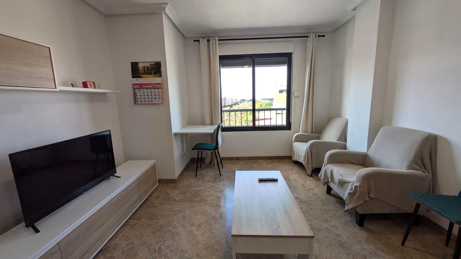 Living room of Flat for sale in Elche / Elx  with Air Conditioner, Furnished and Community pool