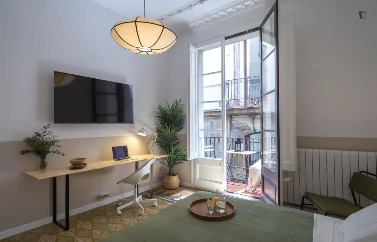 Habitación de Apartamento para compartir en Barcelona con Aire acondicionado, Calefacción y Amueblado