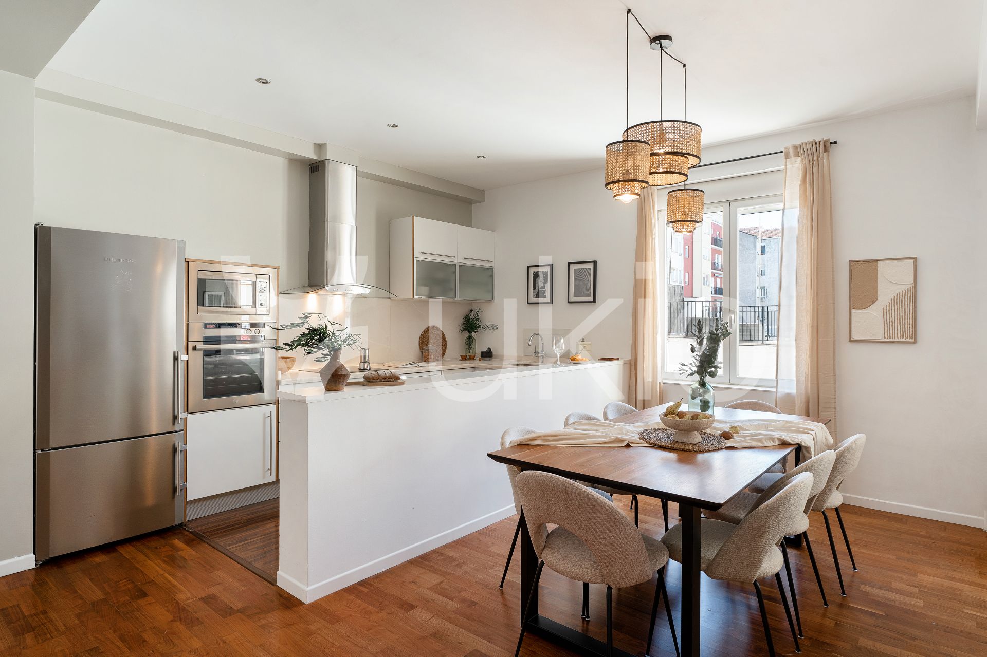 Kitchen of Apartment to rent in  Madrid Capital  with Air Conditioner, Heating and Furnished