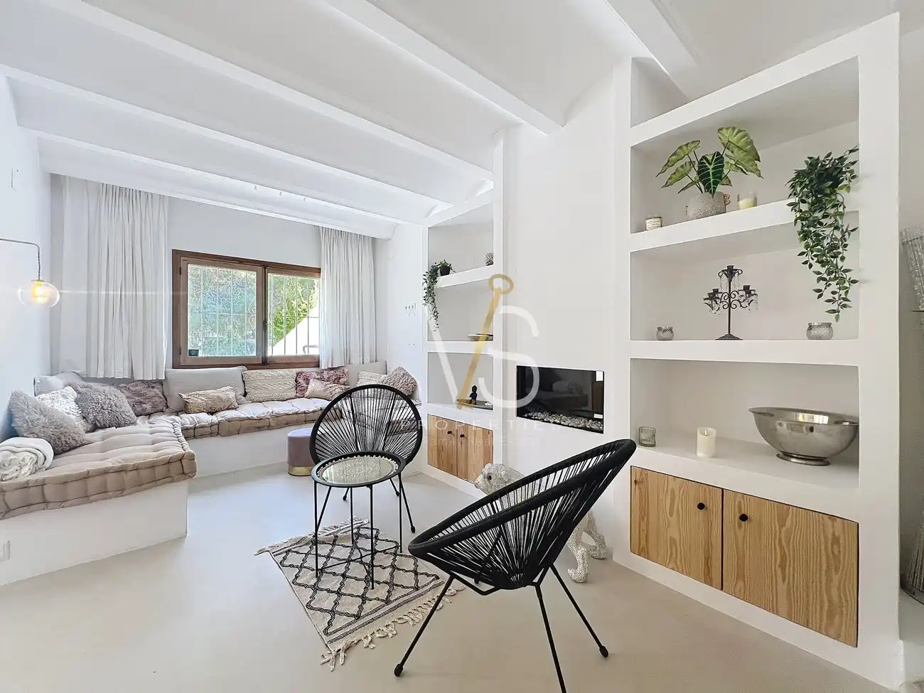 Sala de estar de Casa adosada en venta en Benissa con Calefacción, Jardín privado y Piscina