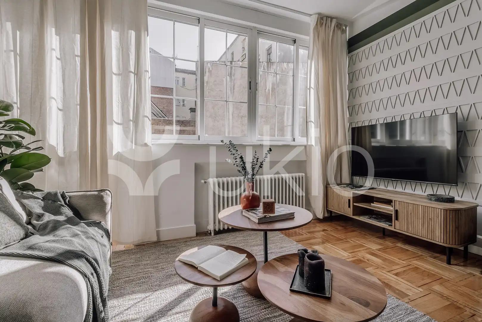 Sala d'estar de Apartament de lloguer en Barrio de Salamanca