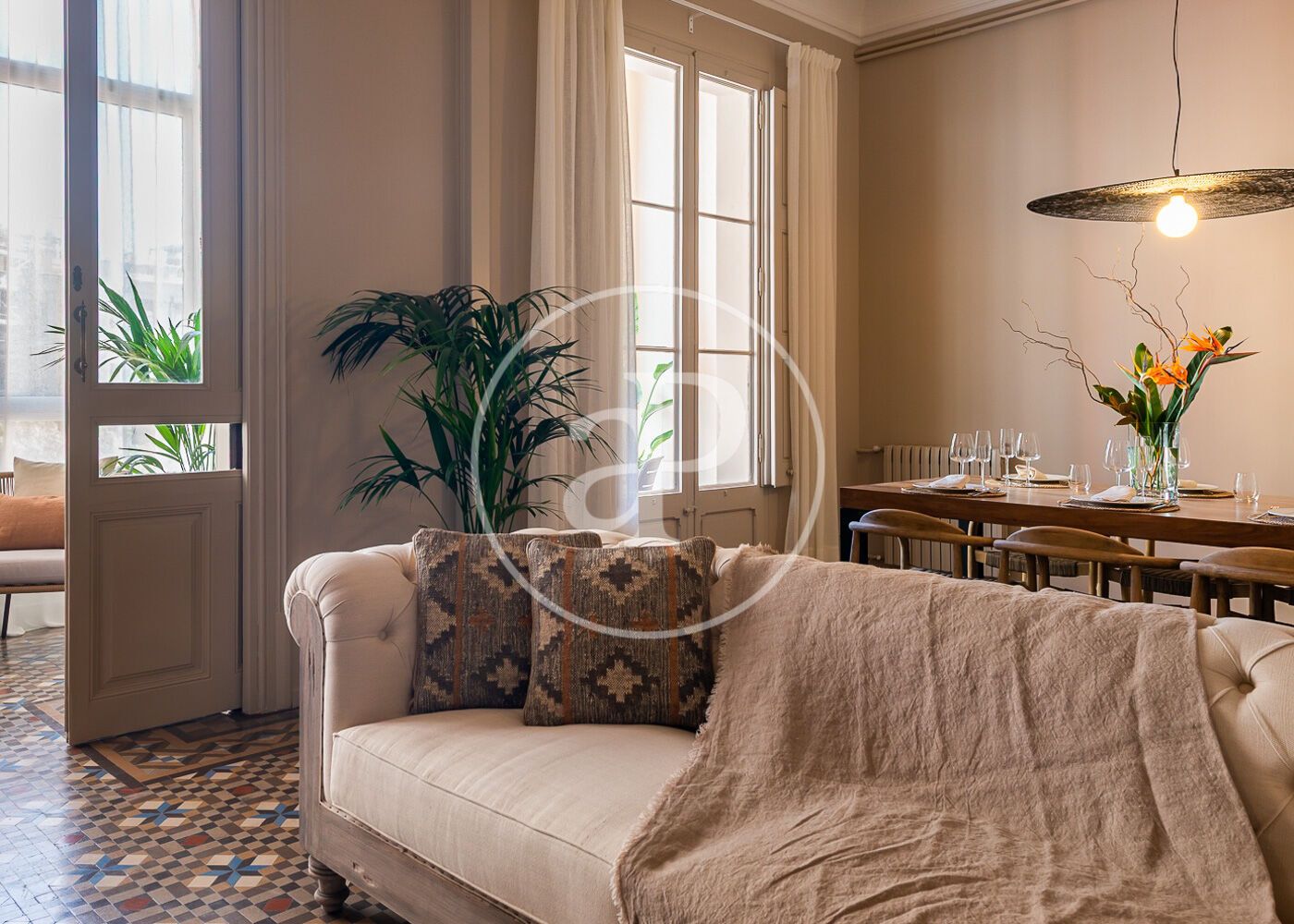 Living room of Flat to rent in  Barcelona Capital  with Air Conditioner, Heating and Terrace