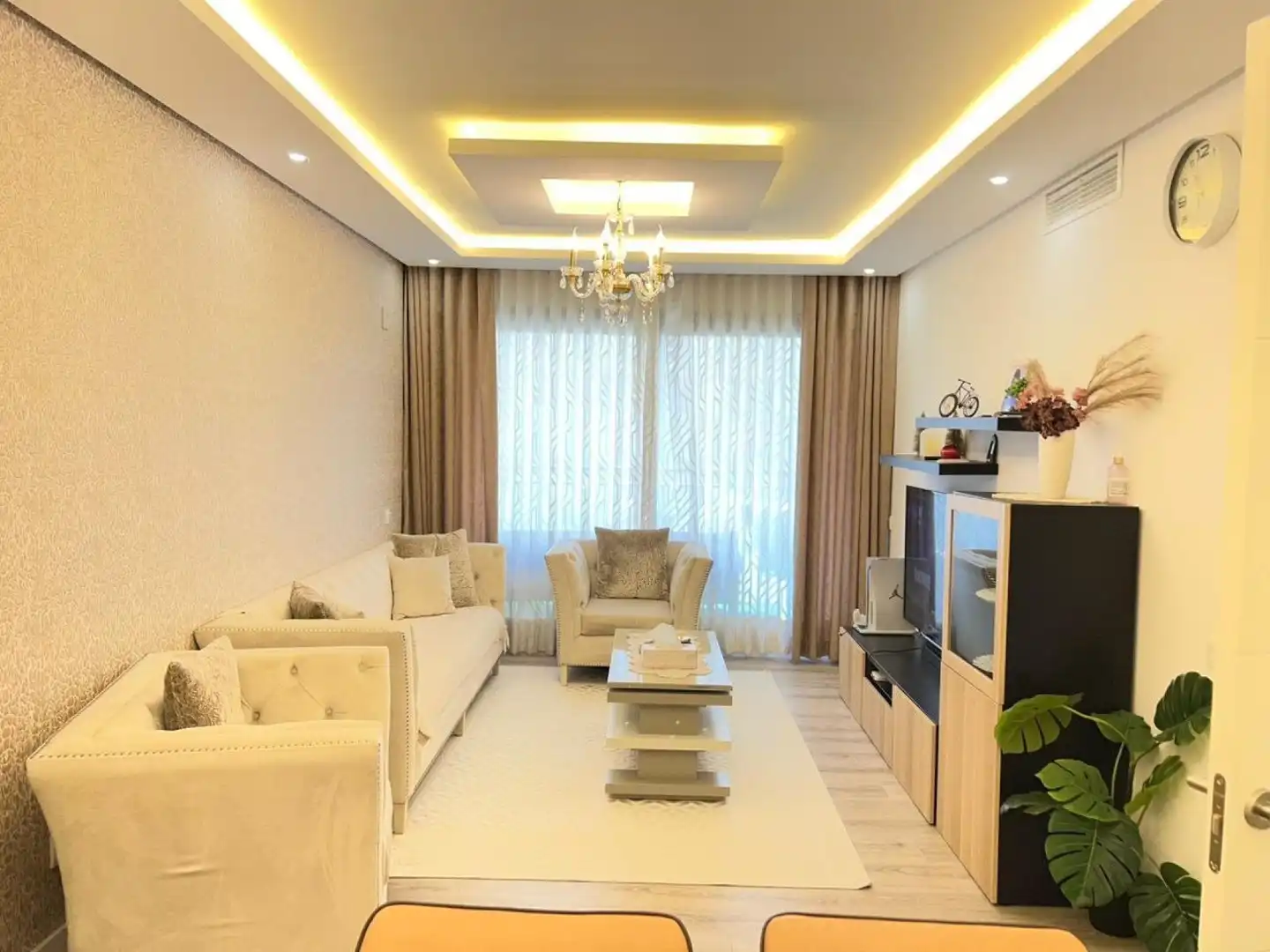 Living room of Flat for rent in Valencia  with Air Conditioner, Heating and Furnished