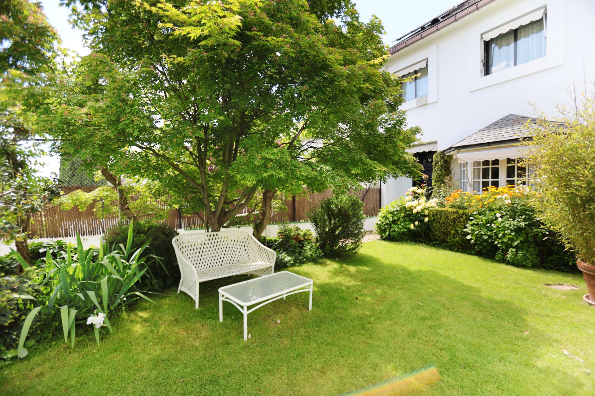 Garden of Single-family semi-detached for sale in  Madrid Capital  with Air Conditioner, Heating and Private garden