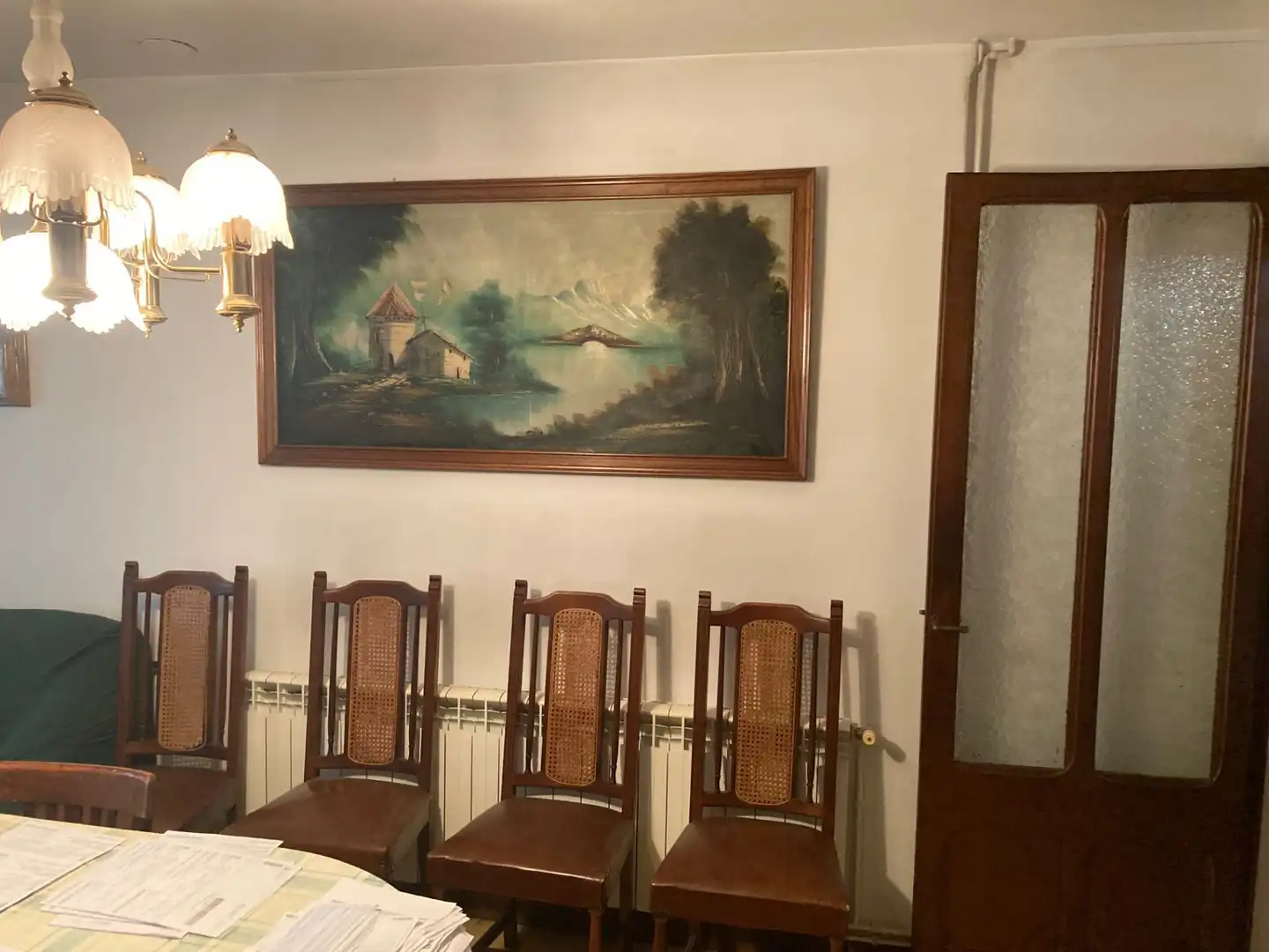 Menjador de Casa o xalet en venda en Vilanova de Bellpuig amb Calefacció, Terrassa i Moblat