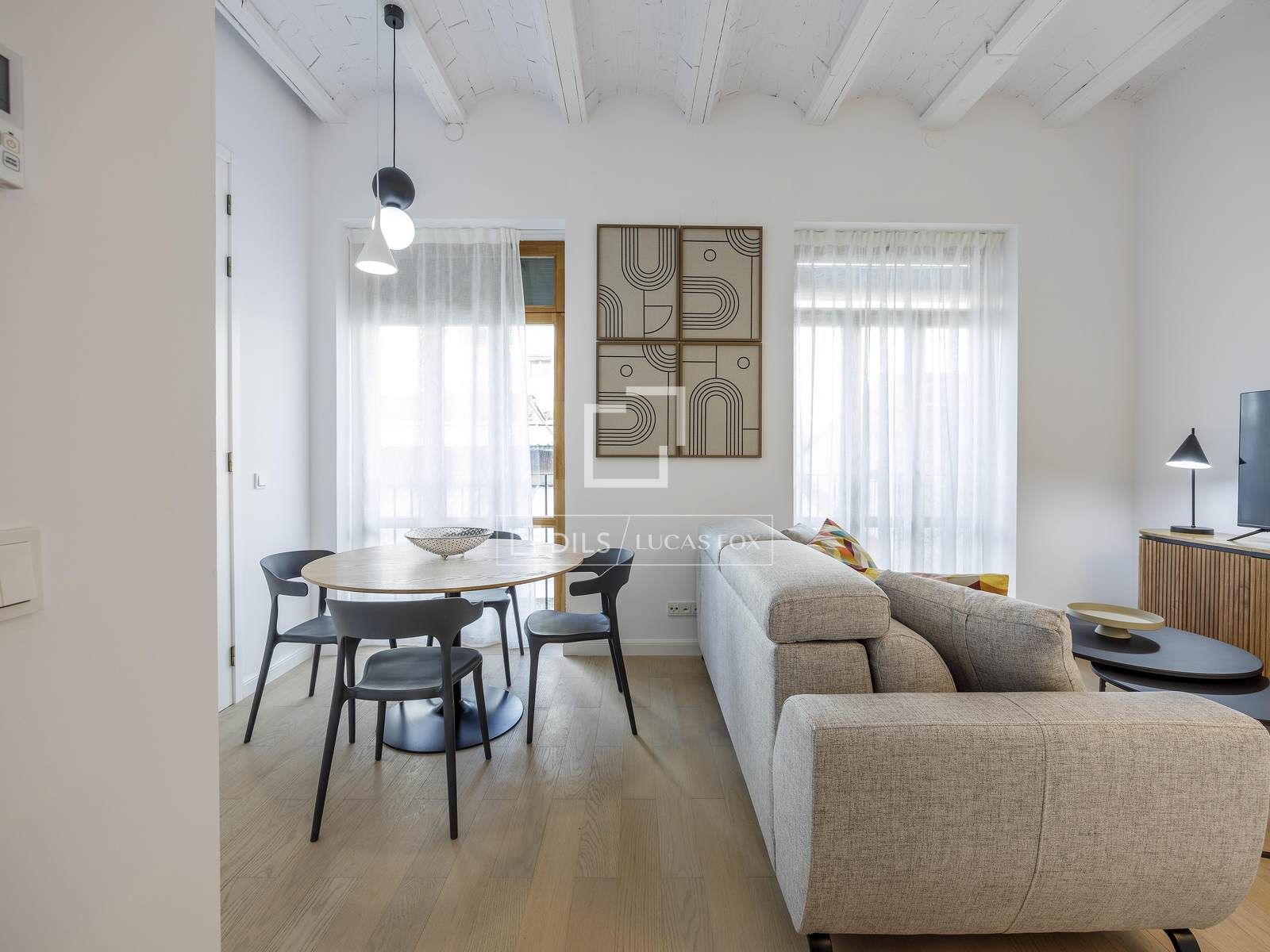 Sala d'estar de Pis de lloguer en  Valencia Capital amb Aire condicionat, Parquet i Terrassa