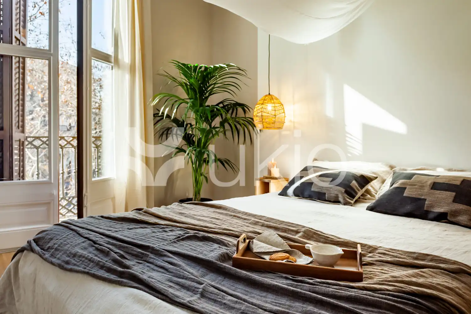 Schlafzimmer von Wohnungen zur Miete in Barcelona mit Klimaanlage, Möbliert und Ofen