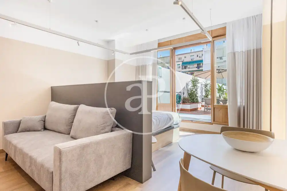 Wohnzimmer von Wohnung zur Miete in Valencia mit Klimaanlage, Heizung und Terrasse