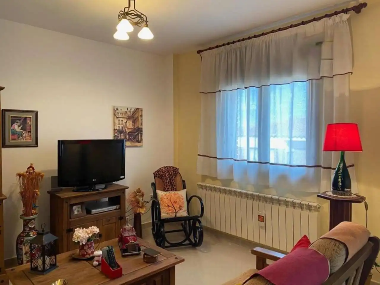 Living room of Flat for sale in Linyola  with Heating, Terrace and Furnished