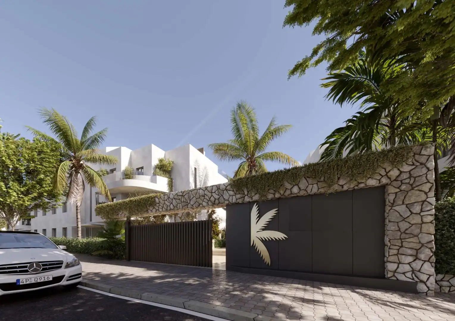 Vista exterior de Planta baja en venta en Estepona con Aire acondicionado, Jardín privado y Terraza