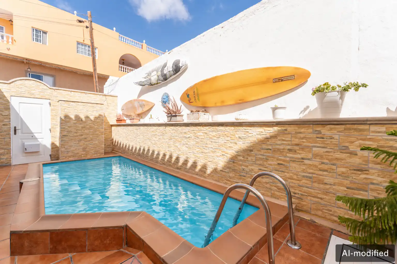 Piscina de Casa adosada en venda en San Bartolomé de Tirajana amb Aire condicionat, Calefacció i Terrassa