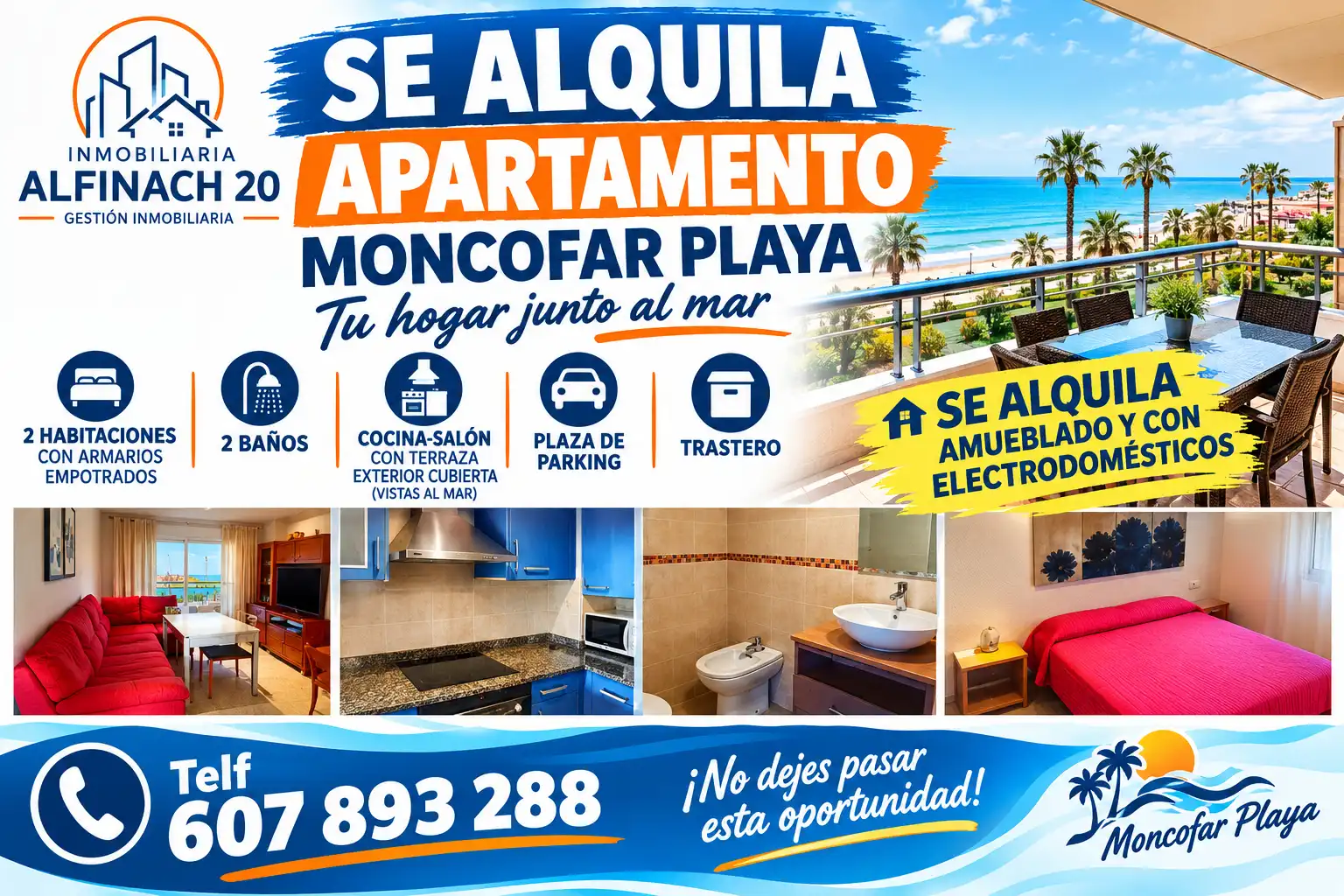 Vista exterior de Apartamento de alquiler en Moncofa con Terraza, Amueblado y Horno
