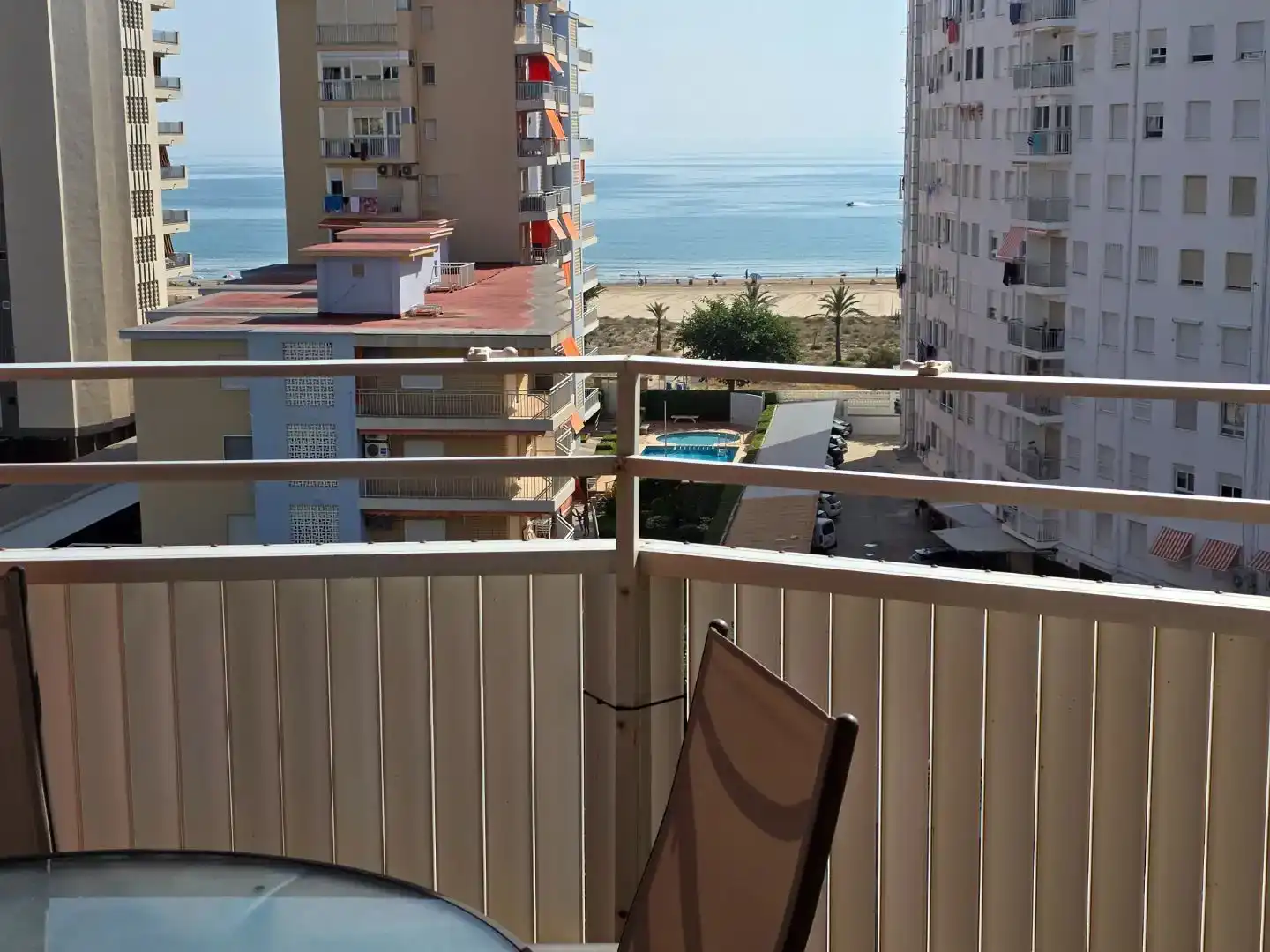 Terrasse von Wohnung zur Miete in Gandia mit Klimaanlage, Schwimmbad und Möbliert