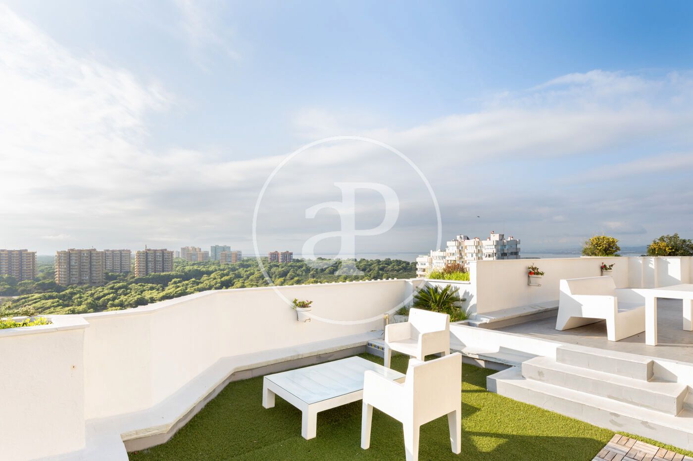 Terraza de Ático de alquiler en  Valencia Capital con Aire acondicionado, Calefacción y Jardín privado