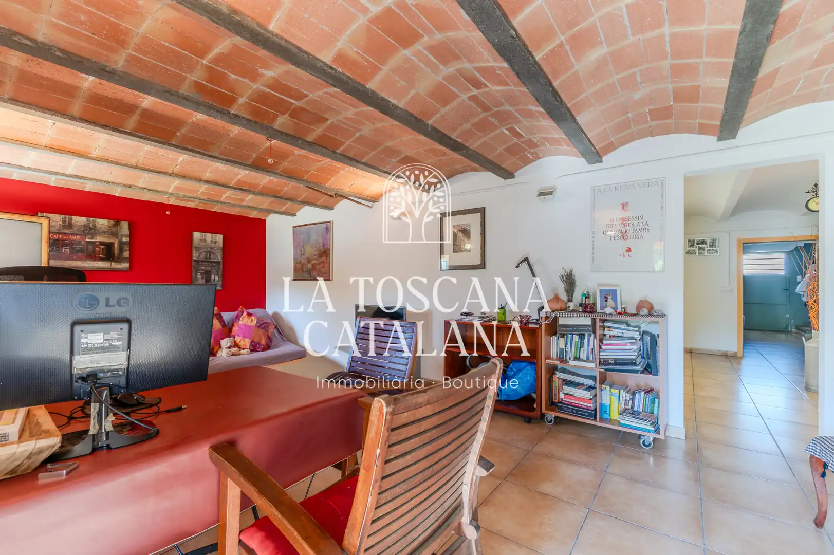 Sala de estar de Casa o chalet en venta en Caldes de Malavella con Calefacción, Jardín privado y Parquet