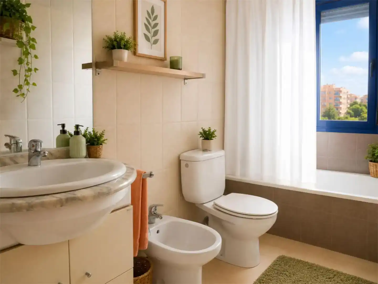 Badezimmer von Wohnung zum Verkauf in Torrevieja mit Klimaanlage und Schwimmbad