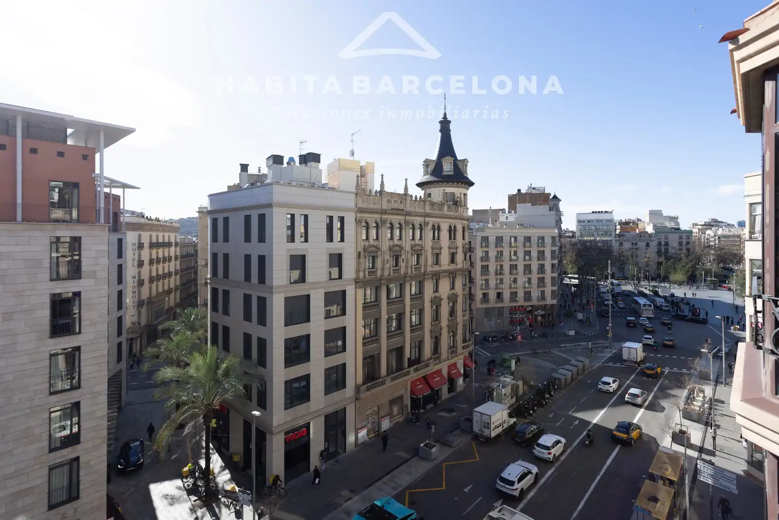 Außenansicht von Wohnung zur Miete in Barcelona mit Klimaanlage, Heizung und Parkett