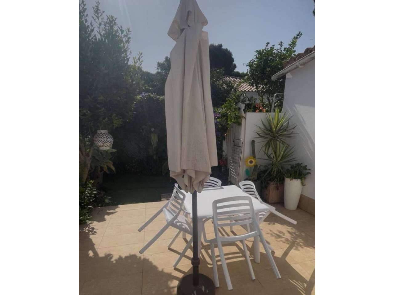 Terrassa de Casa adosada de lloguer en Chiclana de la Frontera amb Aire condicionat, Calefacció i Jardí privat
