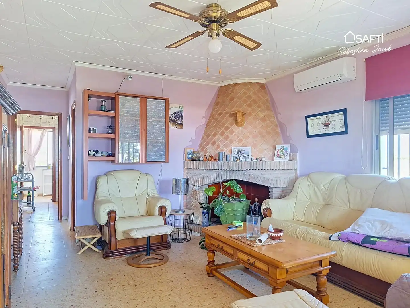 Sala de estar de Finca rústica en venta en Oliva con Calefacción, Terraza y Piscina