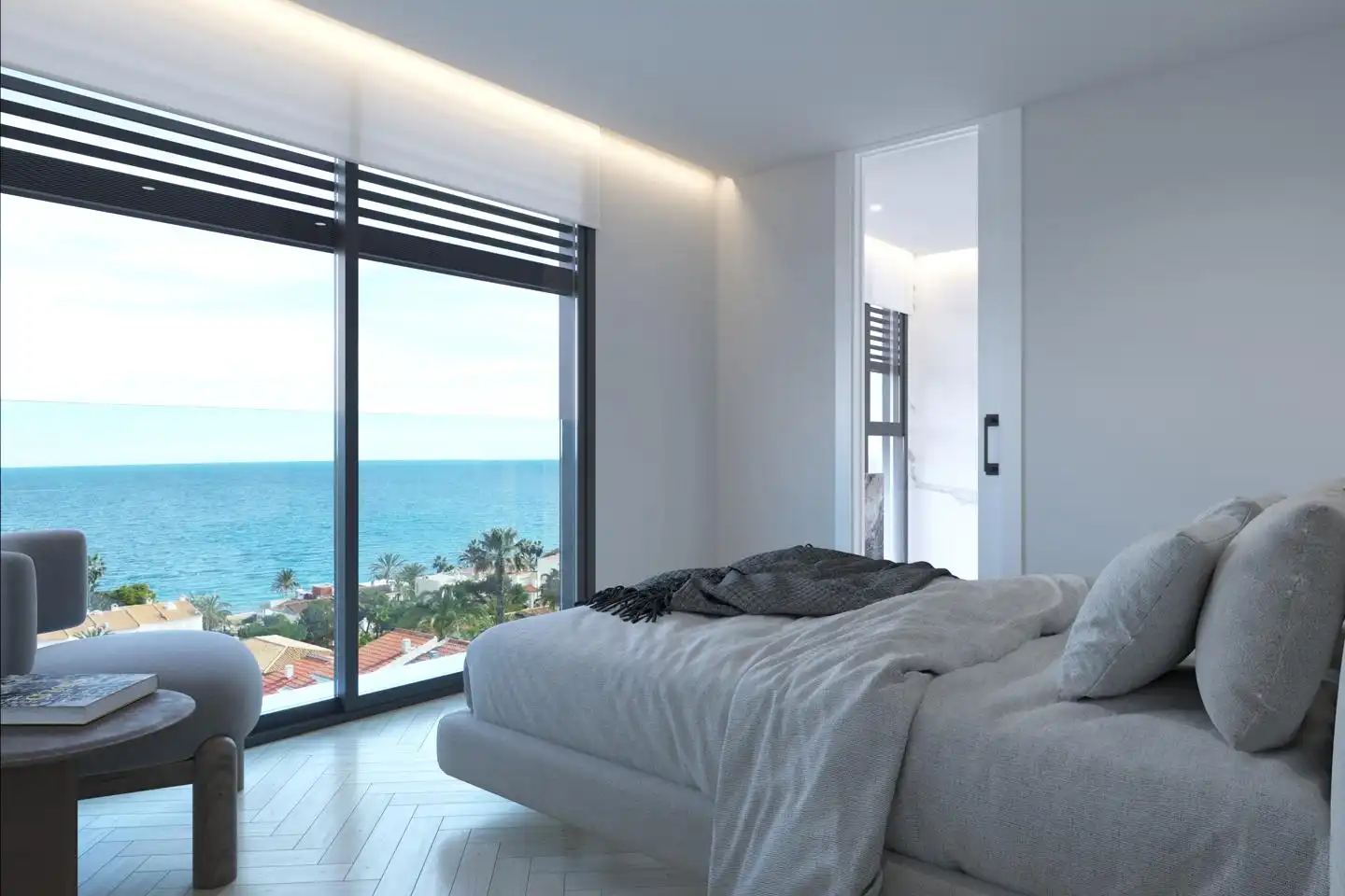 Schlafzimmer von Wohnung zum Verkauf in Santa Pola mit Klimaanlage, Terrasse und Schwimmbad
