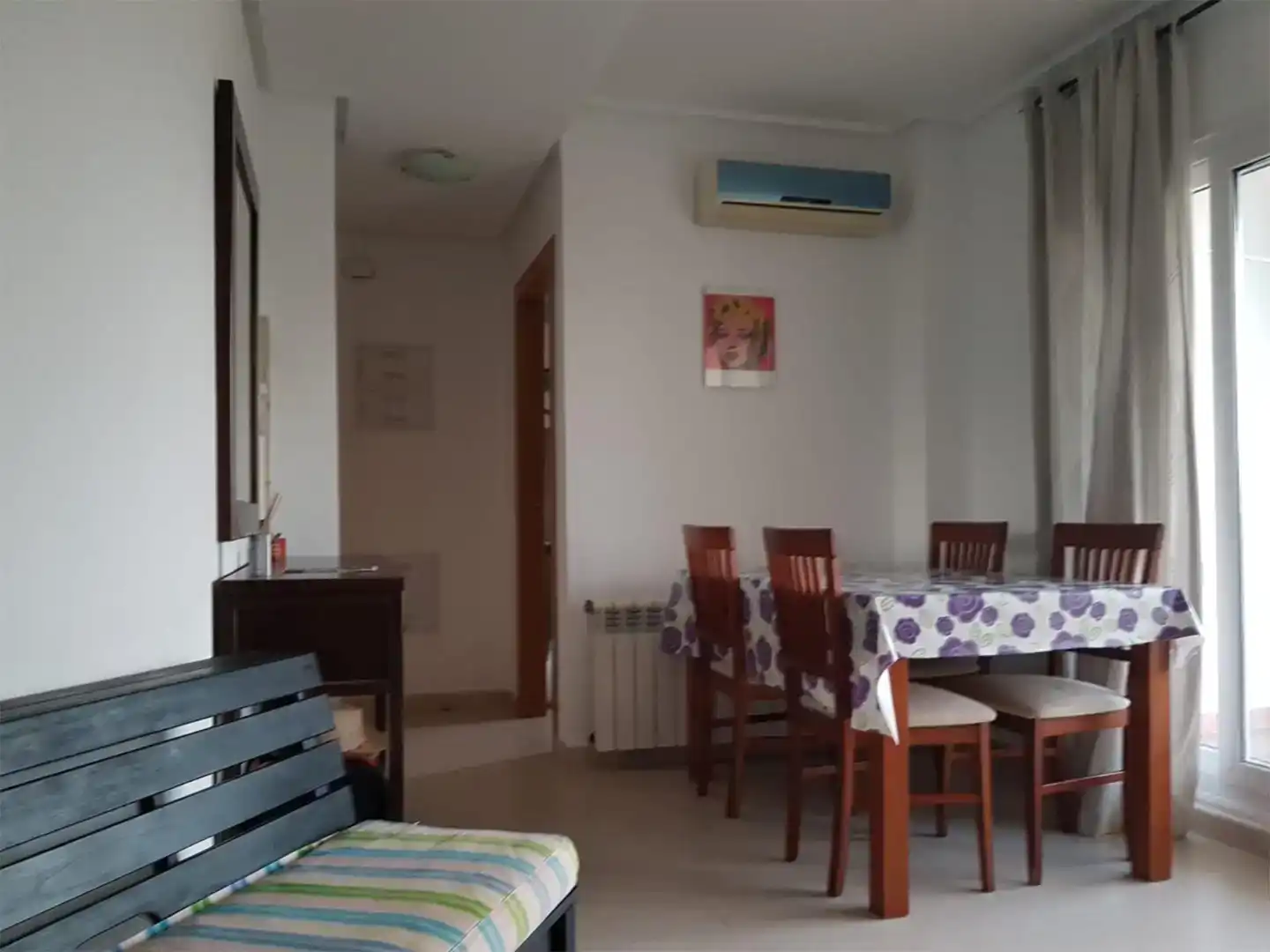 Menjador de Apartament en venda en Murcia amb Aire condicionat, Jardí privat i Parquet