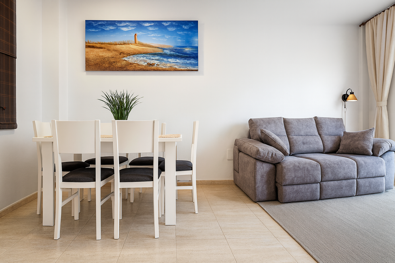 Sala d'estar de Pis de lloguer en Cartagena amb Calefacció, Terrassa i Piscina comunitària