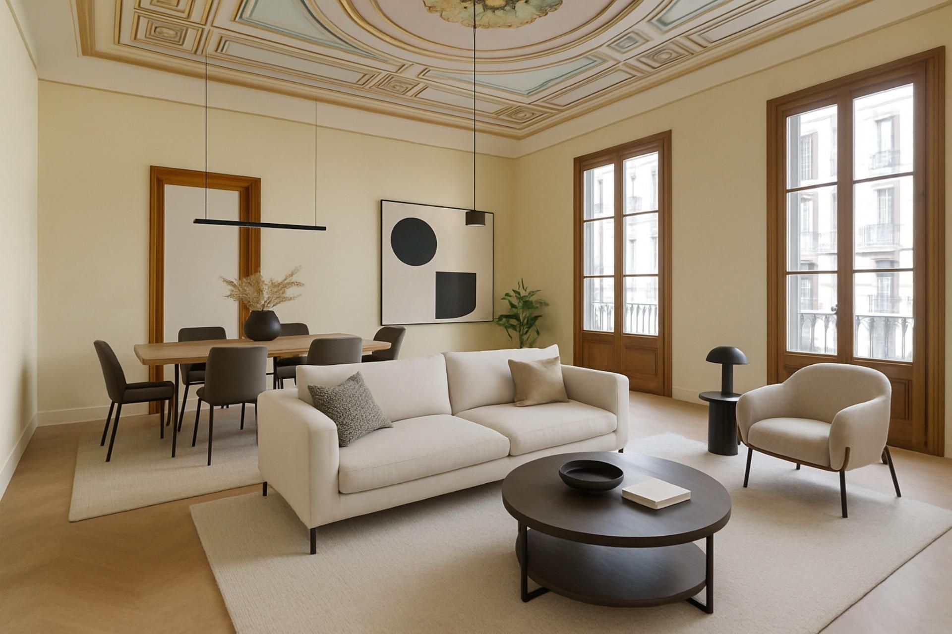 Sala d'estar de Pis en venda en  Barcelona Capital amb Balcó