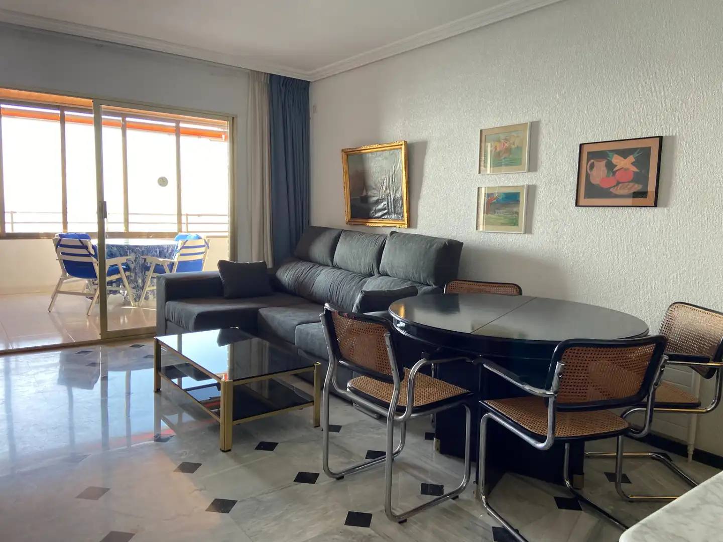 Living room of Flat for rent in Benidorm  with Heating, Parquet flooring and Terrace