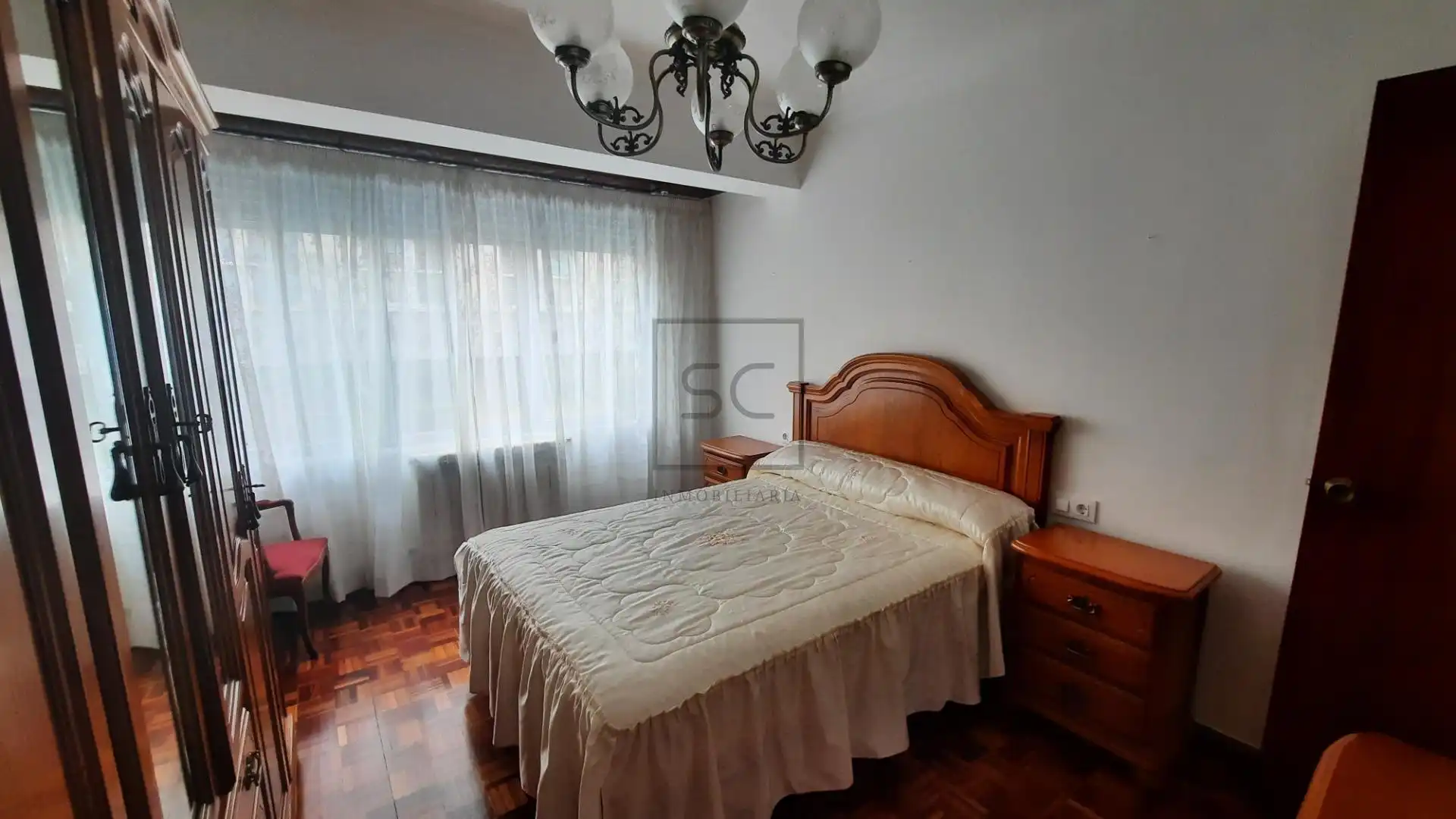 Schlafzimmer von Wohnung zur Miete in Ferrol mit Heizung, Terrasse und Möbliert