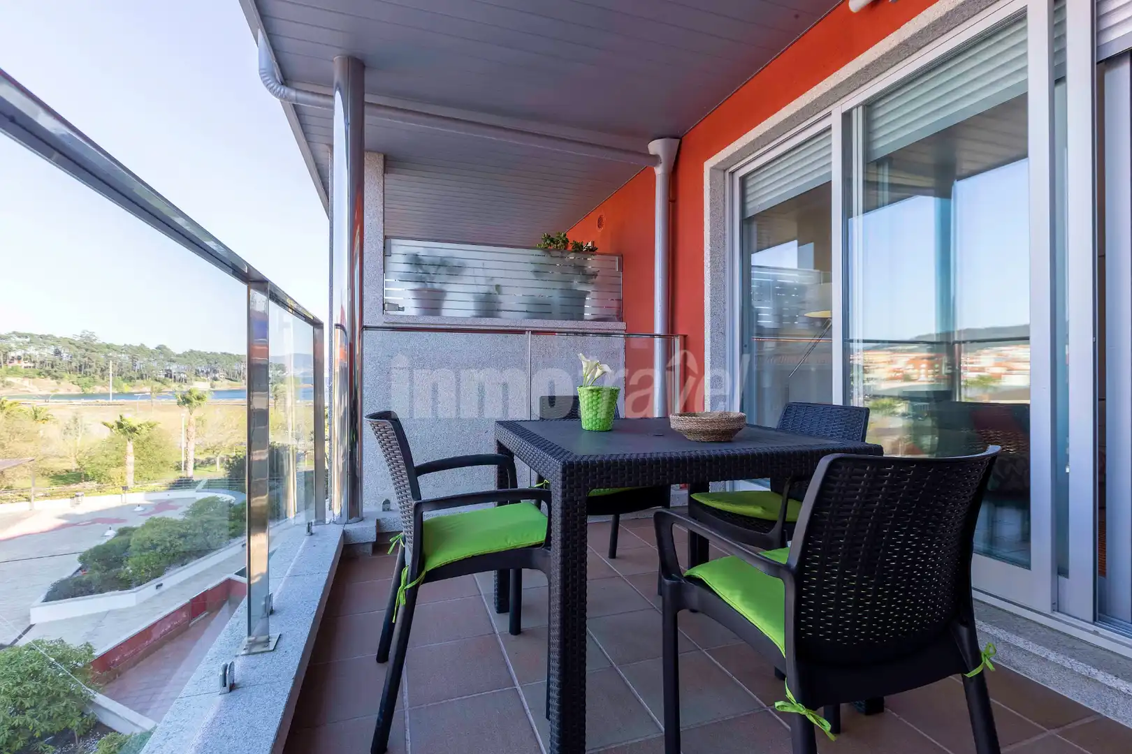 Terraza de Apartamento de alquiler en Sanxenxo con Terraza, Amueblado y Horno